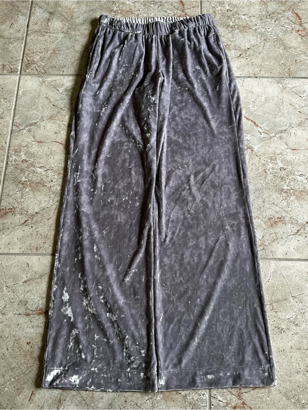 Victoria’s Secret light purple velvet wide-leg sweatpants